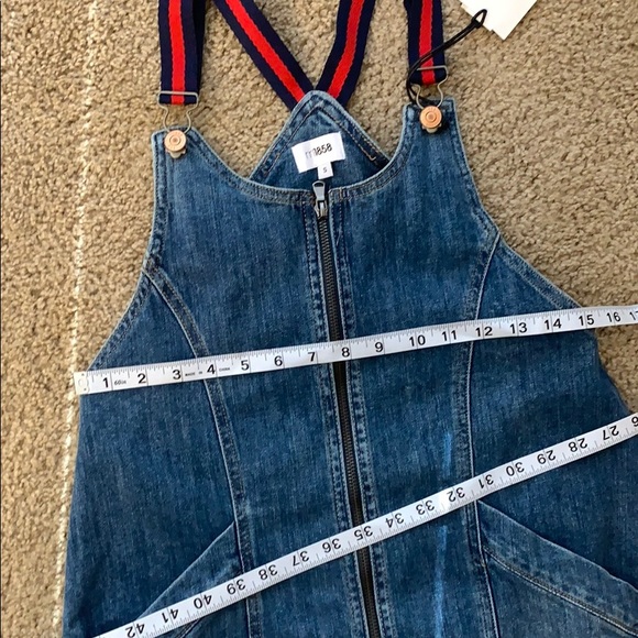 M1858 created for Macy’s denim jumper mini dress - Picture 9 of 10